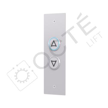 TOPAZ C boite palière inox brossé précâblée 2 boutons