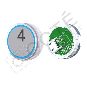 Bouton VENUS XL Braille Col. Inox fond gris JST bleu 4