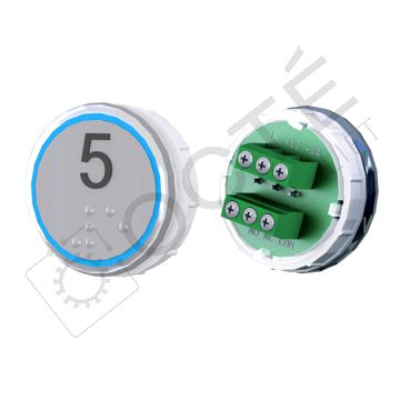 Bouton VENUS XL Braille Col. Inox fond gris Vis (1 ct) bleu 5