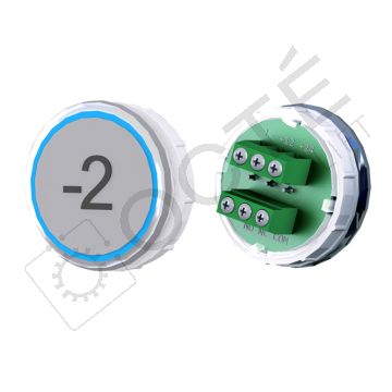 Bouton VENUS XL Braille Col. Inox fond gris Vis (1 ct) bleu -2