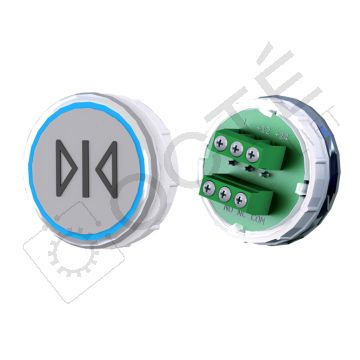 Bouton VENUS XL S. Braille Col. Inox fond gris Vis (1 ct) bleu FERMETURE