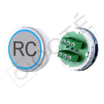 Bouton VENUS XL Braille Col. Inox fond gris Vis (1 ct) bleu RC