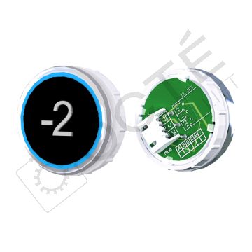 Bouton VENUS XL Braille Col. Inox fond noir JST bleu -2