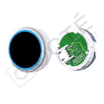 Bouton VENUS XL S. Braille Col. Inox fond noir JST bleu NEUTRE