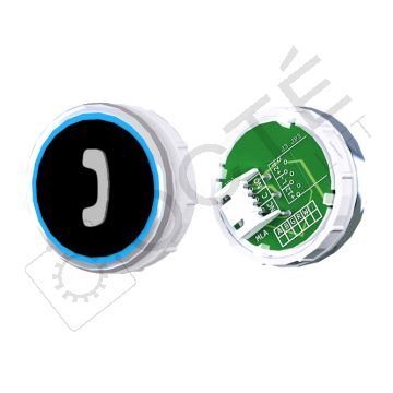 Bouton VENUS XL S. Braille Col. Inox fond noir JST bleu TELEPHONE