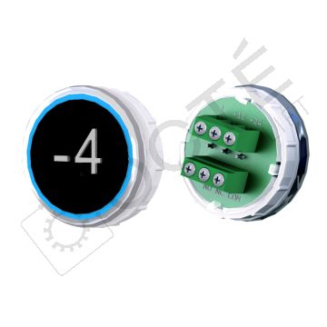 Bouton VENUS XL Braille Col. Inox fond noir Vis (1 ct) bleu -4