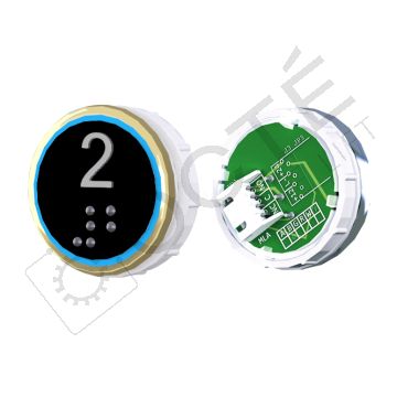 Bouton VENUS XL Braille Col. ton or fond noir JST bleu 2