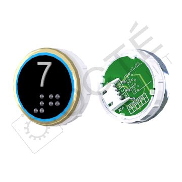 Bouton VENUS XL Braille Col. ton or fond noir JST bleu 7