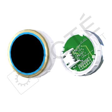 Bouton VENUS XL S. Braille Col. ton or fond noir JST bleu NEUTRE