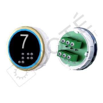 Bouton VENUS XL Braille Col. ton or fond noir Vis (1 ct) bleu 7