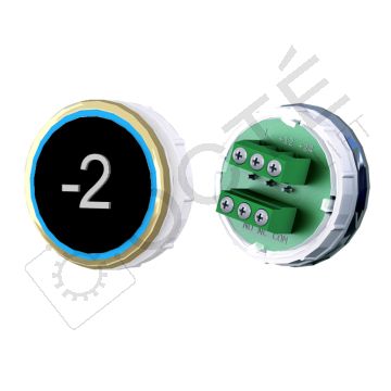 Bouton VENUS XL Braille Col. ton or fond noir Vis (1 ct) bleu -2