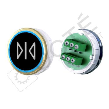 Bouton VENUS XL S. Braille Col. ton or fond noir Vis (1 ct) bleu FERMETURE