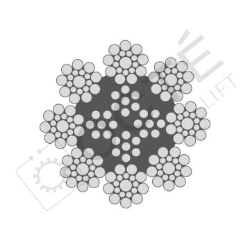 Touret de 50m de câble Ø 10,2 mm 5xK19 W âme PP graisse 2 160 N/mm² MBL 82 Kn