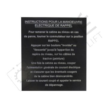 Plaque manoeuvre électrique de rappel