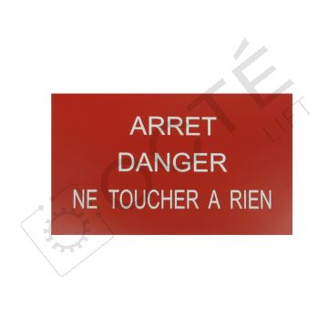 Plaque arrêt danger