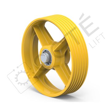 Poulie à goussets Ø550 3xØ11 P=17 axe Ø55 O=146 EE=120 S=000