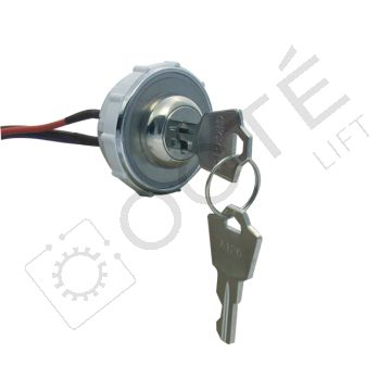 Contact à clé, 2 positions / 1 retrait, 1 contact NO, retour à ressort