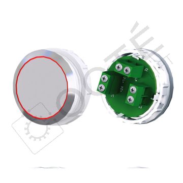 Bouton ACHILLE S. Braille Col. Inox fond gris Vis (1 ct) rouge NEUTRE