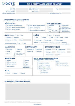 Fiche de relev&eacute; Ascenseur_complet