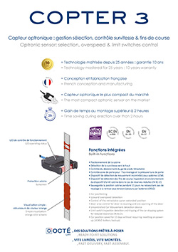 COPTER 3 : capteur optronique , gestion s&eacute;lection, contr&ocirc;le de la vitesse et fin de course